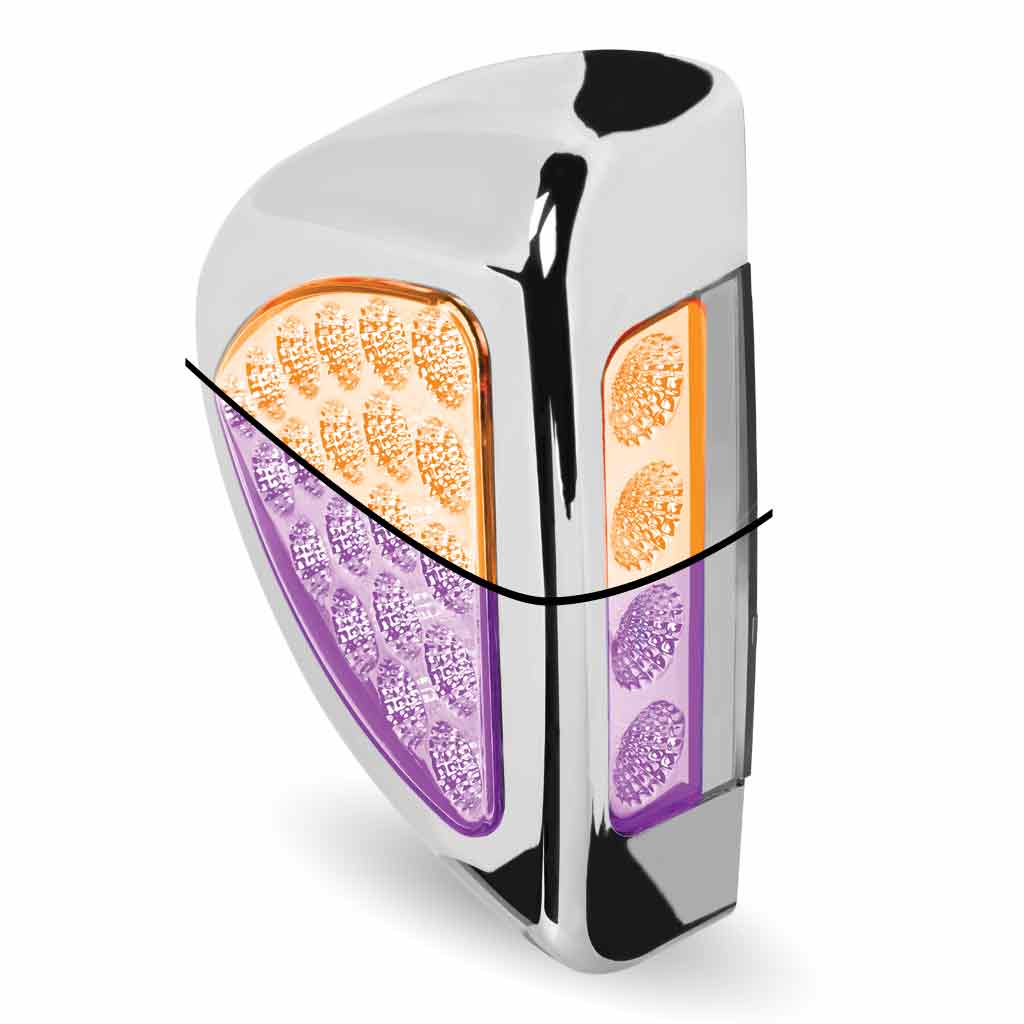 Amber Turn & Marker to Purple Auxiliary Peterbilt Headlight Turn Signal LED Light - 24 Diodes