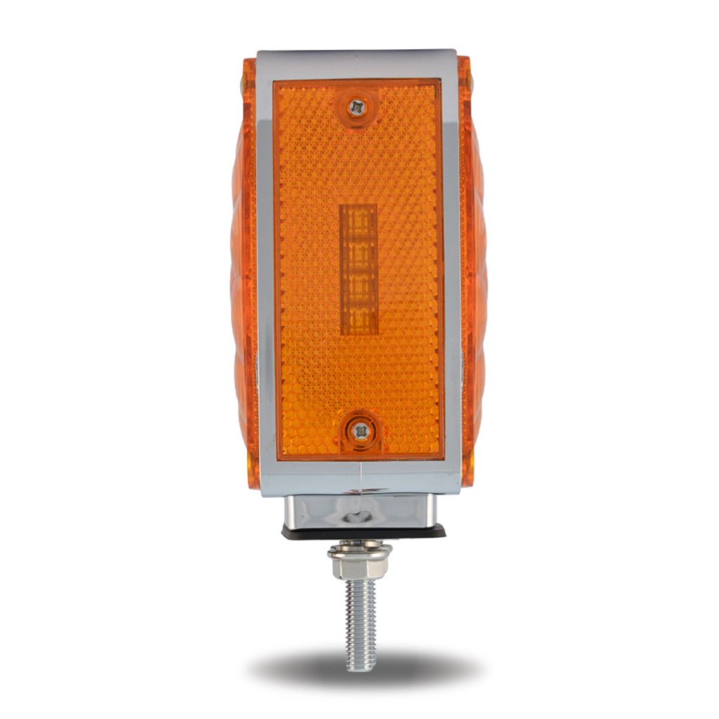 Amber/Amber Turn & Marker Square Double Face LED Light - Double Post | 36 Diodes | Amber Lens | Driver Side - Thumbnail 3
