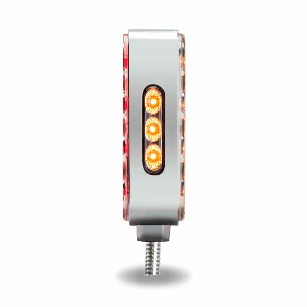 Amber/Red Turn & Marker Square Reflector Double Face LED Light - Double Post | 38 Diodes | Amber/Red Lens - Thumbnail 4