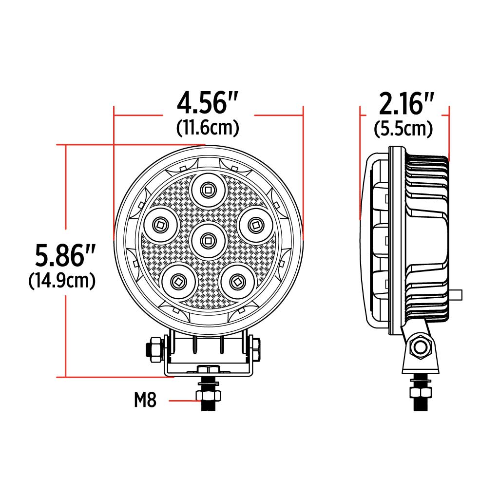4.5" Radiant Series Round LED Work Lamp - Combination Spot & Flood Beam | 3000 Lumens - Thumbnail 5