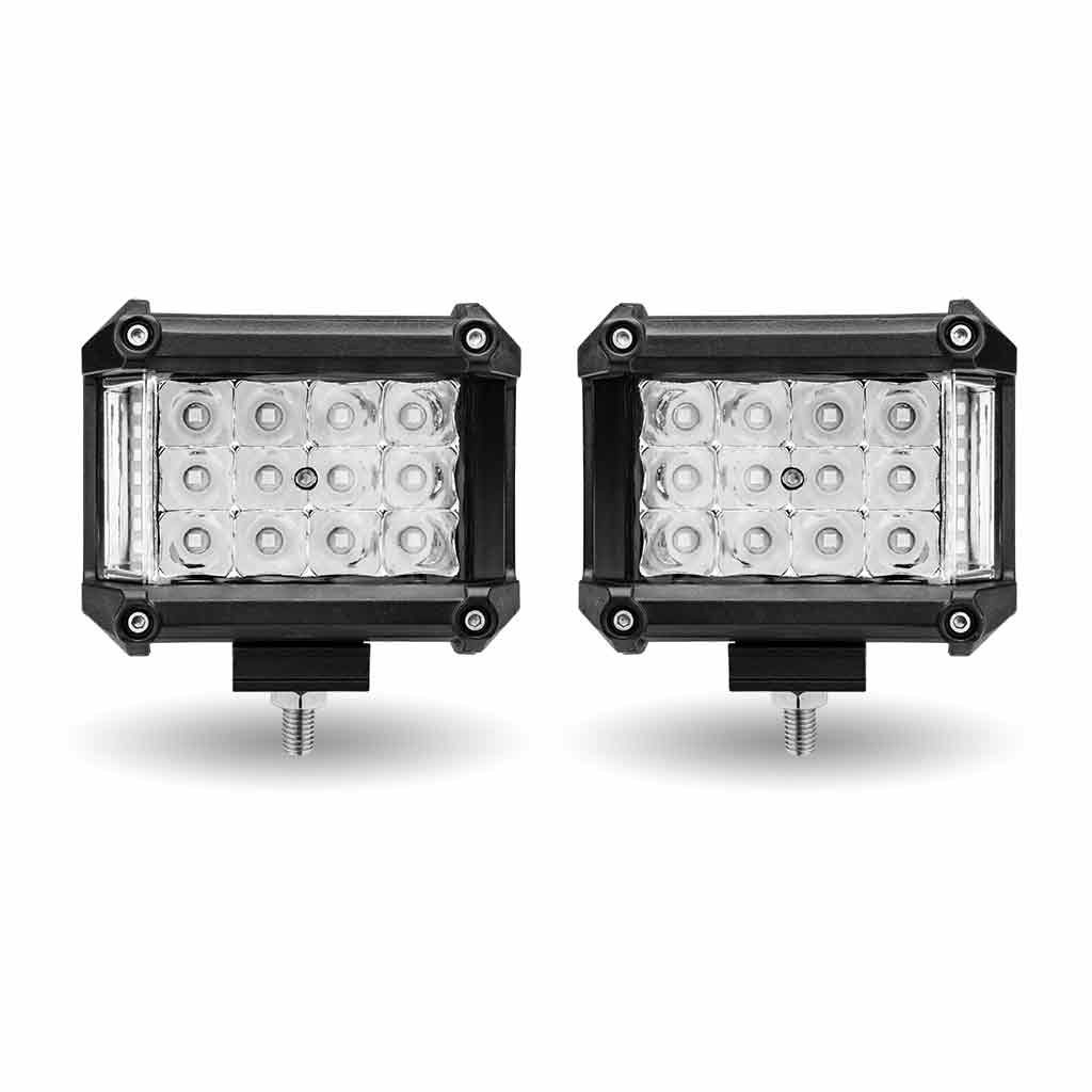 4" Cube LED Work Lamps with Amber Strobe Function (Pair) - Spot Beam | 1800 Lumens (Each) - Thumbnail 3