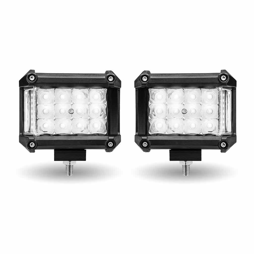 4" Cube LED Work Lamps with Amber Strobe Function (Pair) - Spot Beam | 1800 Lumens (Each) - Thumbnail 5