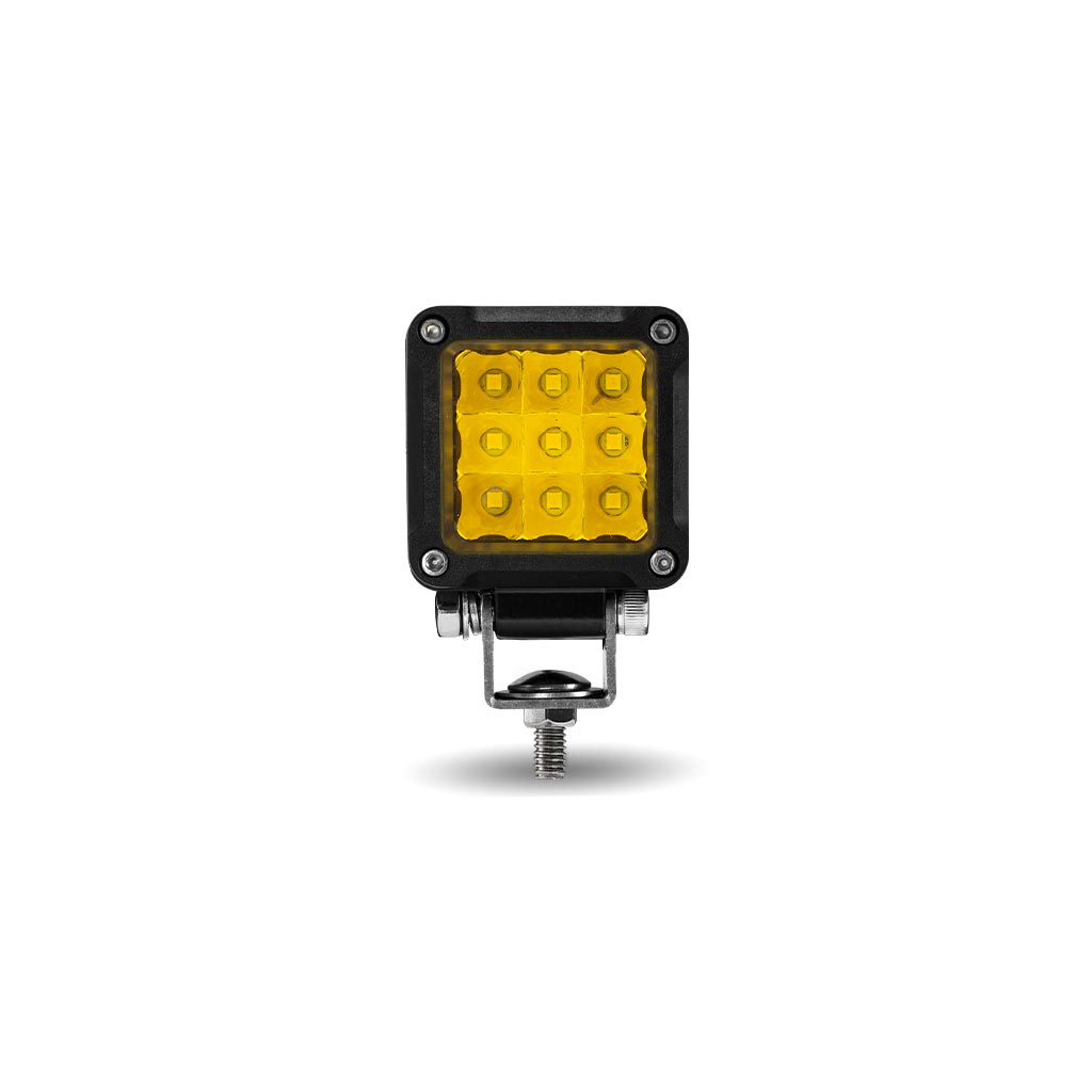2" Mini Square Spot LED Work Lamp - Amber Lens | 1300 Lumens - Thumbnail 5