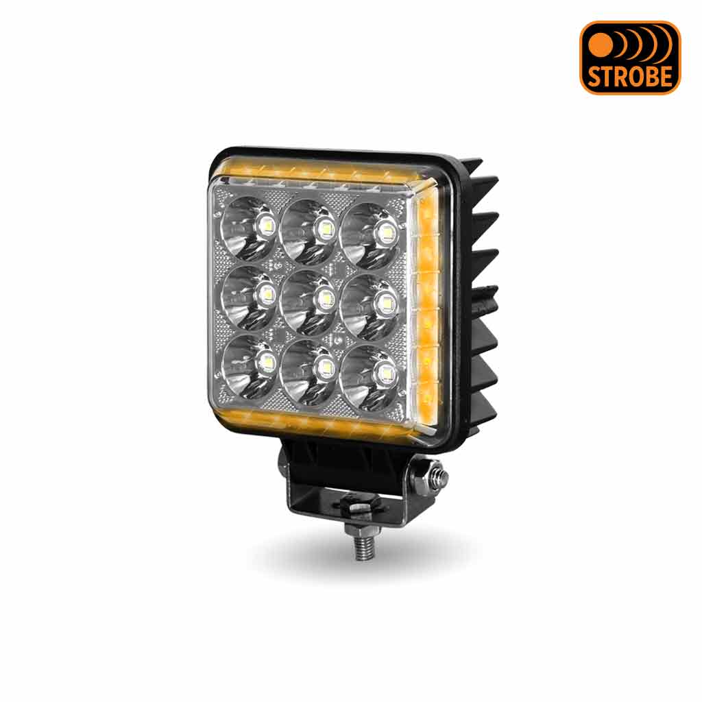 4.25" Square LED Work Lamp with Strobe Function - Spot Beam | 3500 Lumens - Thumbnail 11