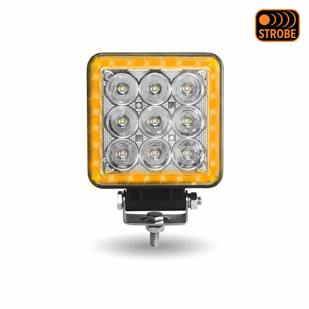 4.25" Square LED Work Lamp with Strobe Function - Spot Beam | 3500 Lumens - Thumbnail 6