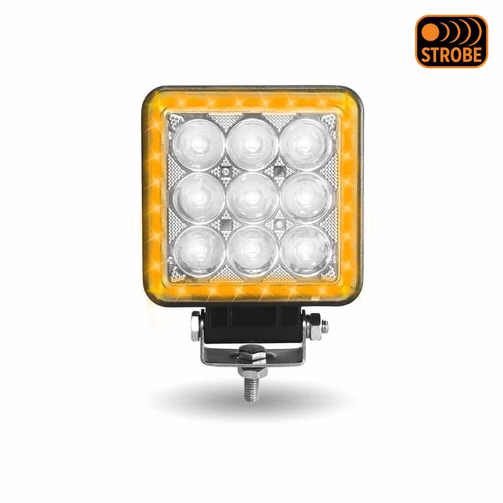 4.25" Square LED Work Lamp with Strobe Function - Spot Beam | 3500 Lumens - Thumbnail 7