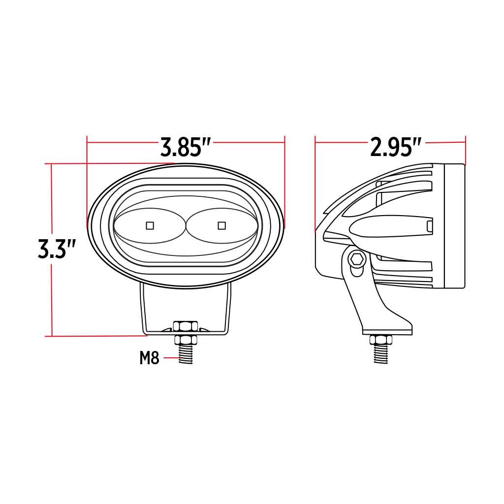 Dual Color Series White/Red LED Heavy Duty Work Lamp with Dual Color Function - Spot Beam | 1000 Lumens - Thumbnail 12