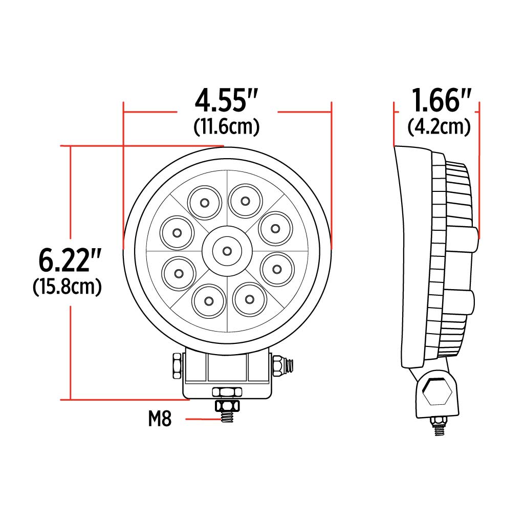 4.5" Value Series Round LED Work Lamp - Flood Beam | 1600 Lumens - Thumbnail 5