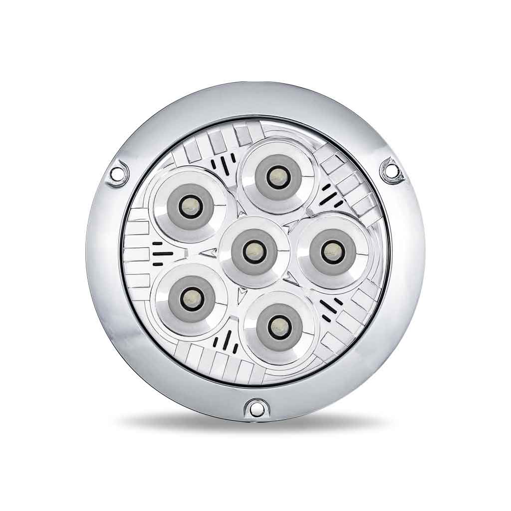 4" Legacy Series Flange Mount Chrome Round LED Work Light - Spot Beam | 2000 Lumens