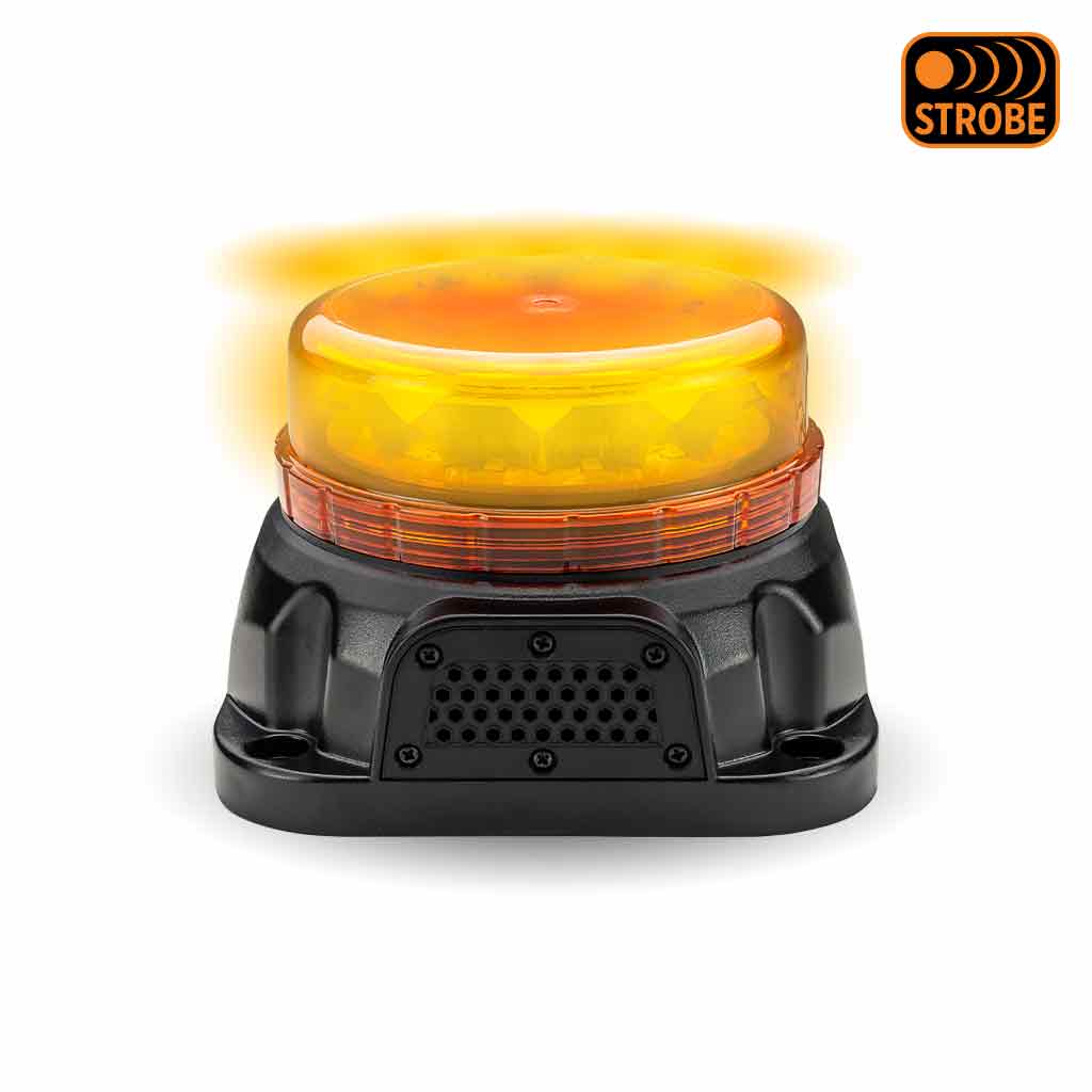 Class 1 Beacon Built-In Back Up Alarm Permanent Mount LED Warning Light - 97 Decibels | 36 Flash Patterns - Thumbnail 3