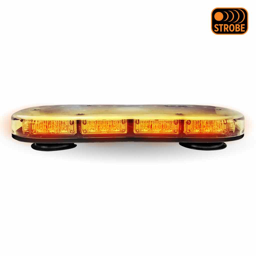 14" Class 1 Light Bar Vacuum Magnet Mount LED Warning Light - Dual Switch Cigarette Plug | 36 Flash Patterns