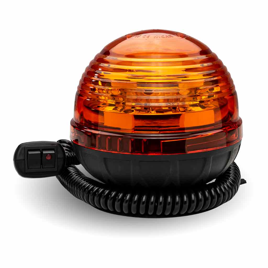 Beacon Dome Vacuum Magnetic Mount LED Warning Light - Amber Strobe | 3 Flash Patterns - Thumbnail 2