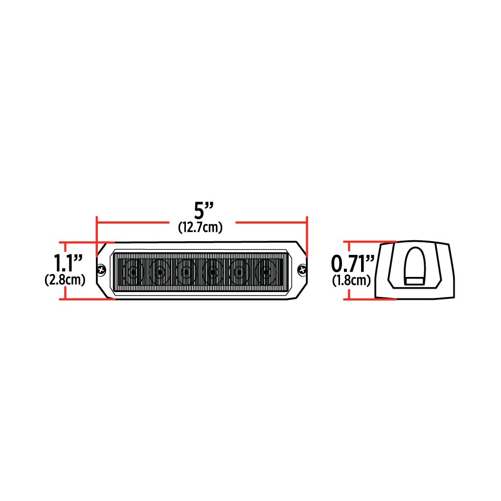 Class 1 Warning Series Surface Mount LED Directionals - Amber Strobe | 36 Flash Patterns | 6 Diodes - Thumbnail 4