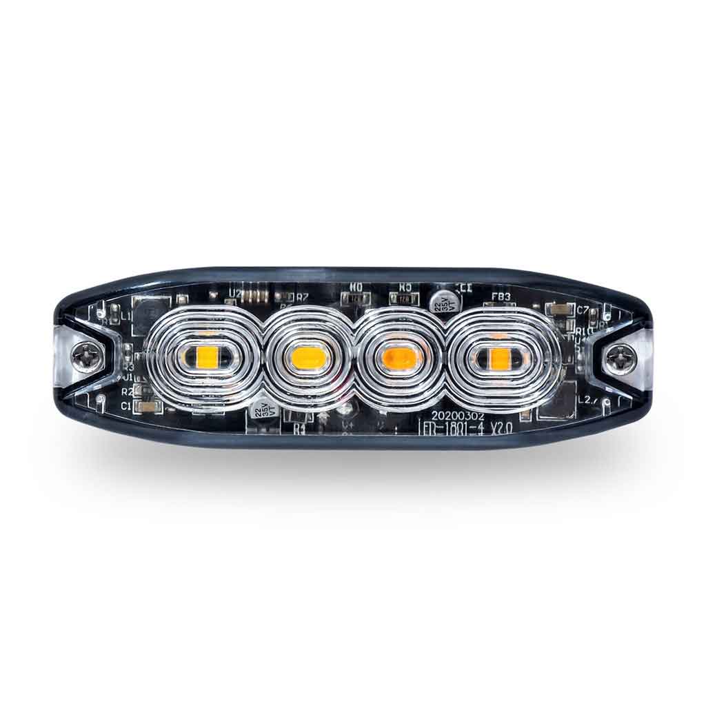 Class 1 Warning Series Surface Mount Split 2-color Slim LED Directional - White & Amber | 36 Flash Patterns | 4 Diodes - Thumbnail 4