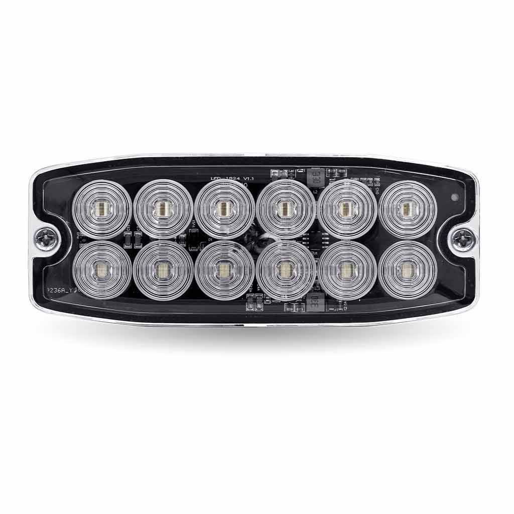 Dual Solid Color Directional LED Slim Surface Strobe Light - Amber / Blue Strobe