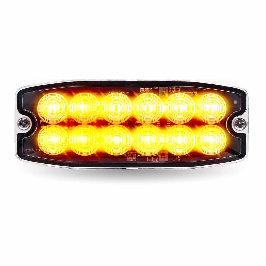 Dual Solid Color Directional LED Slim Surface Strobe Light - Amber / Blue Strobe - Thumbnail 2