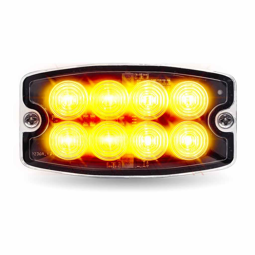 Dual Solid Color Directional LED Slim Surface Strobe Light - Amber / Blue Strobe - Thumbnail 2