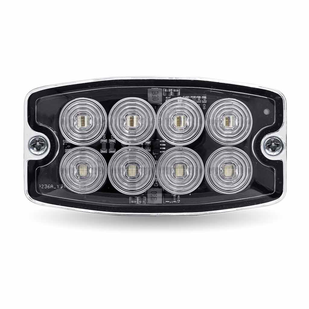 Dual Solid Color Directional LED Slim Surface Strobe Light - Amber / White Strobe - Thumbnail 2