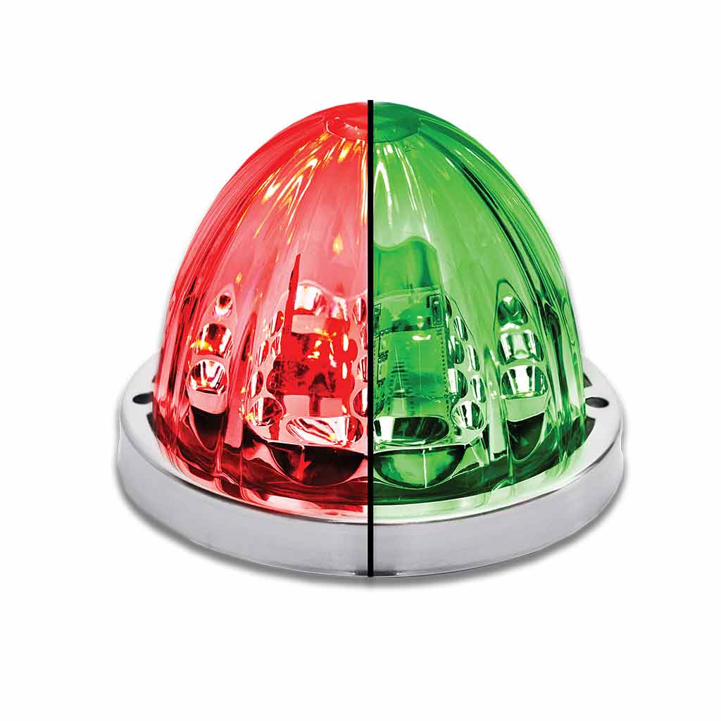 Red Stop, Turn & Tail to Green Auxiliary Star-Burst Watermelon LED Light - 19 Diodes - Thumbnail 2