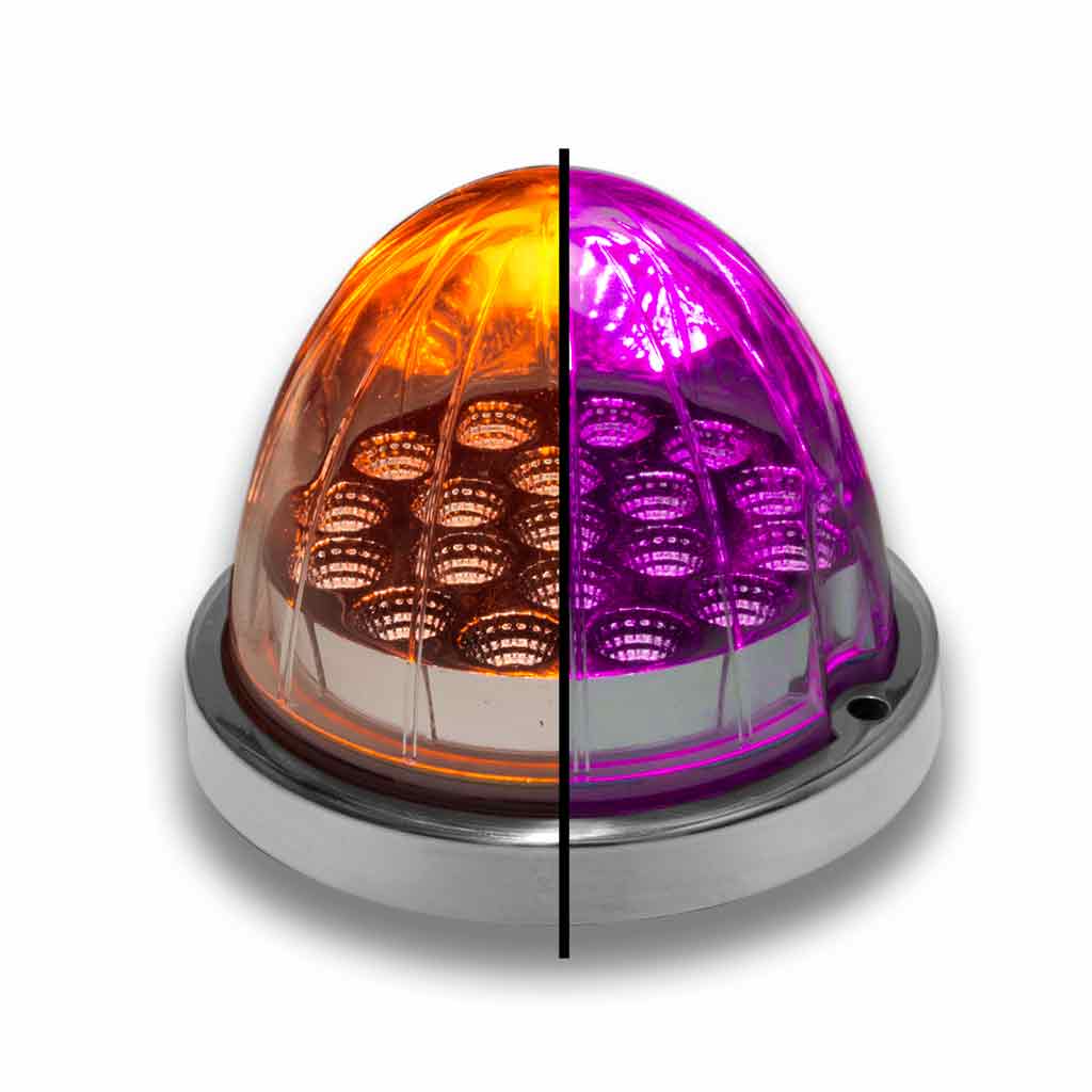 Amber Clearance & Marker to Purple Auxiliary Watermelon LED Light - 19 Diodes