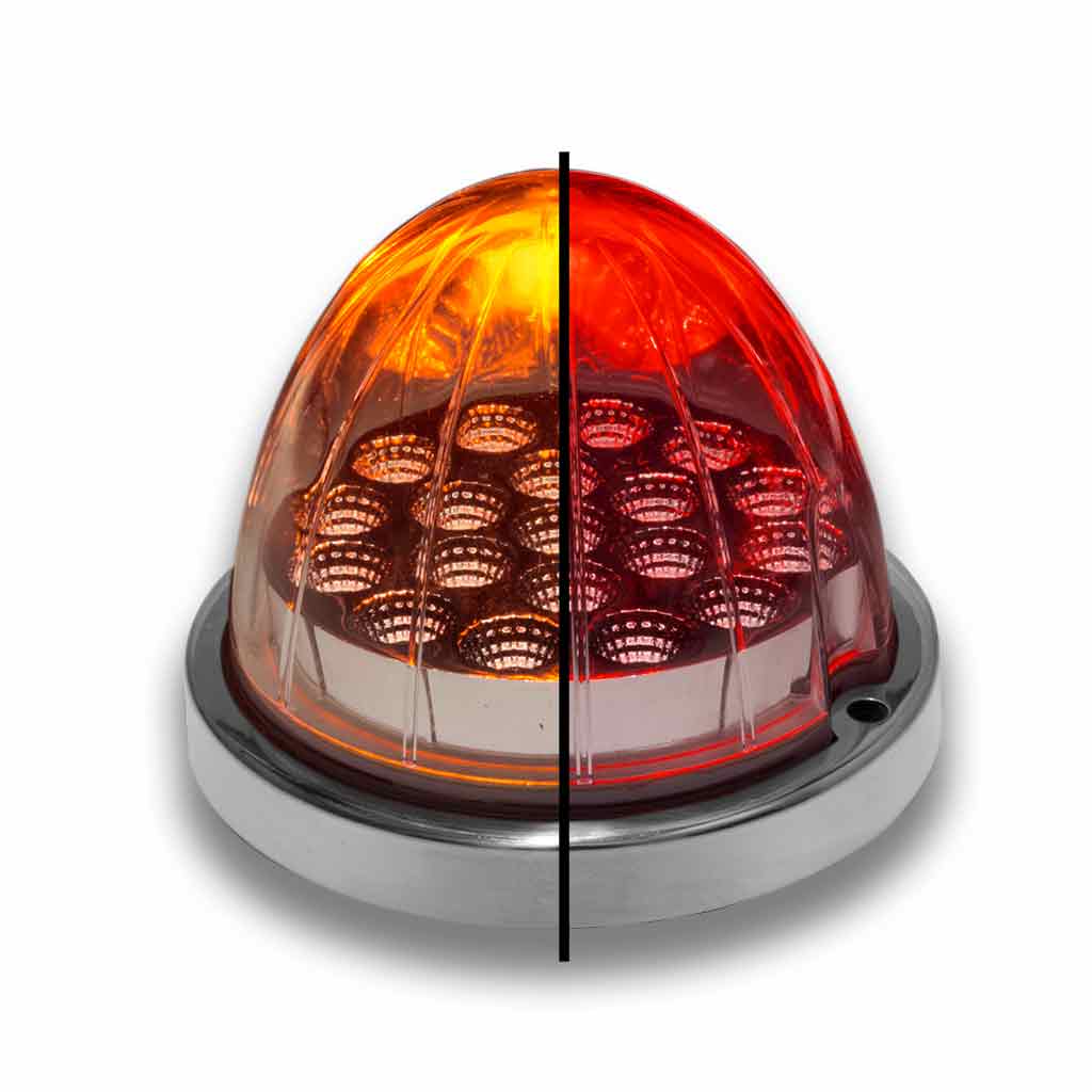 Amber Clearance & Marker to Red Auxiliary Watermelon LED Light - 19 Diodes