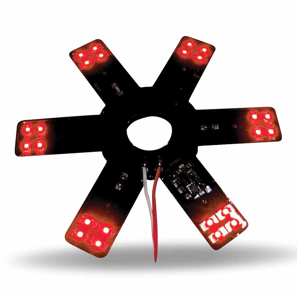 8" Red Auxiliary Star LED Light for 15" Donaldson/Vortox Air Cleaners - 24 Diodes - Thumbnail 2