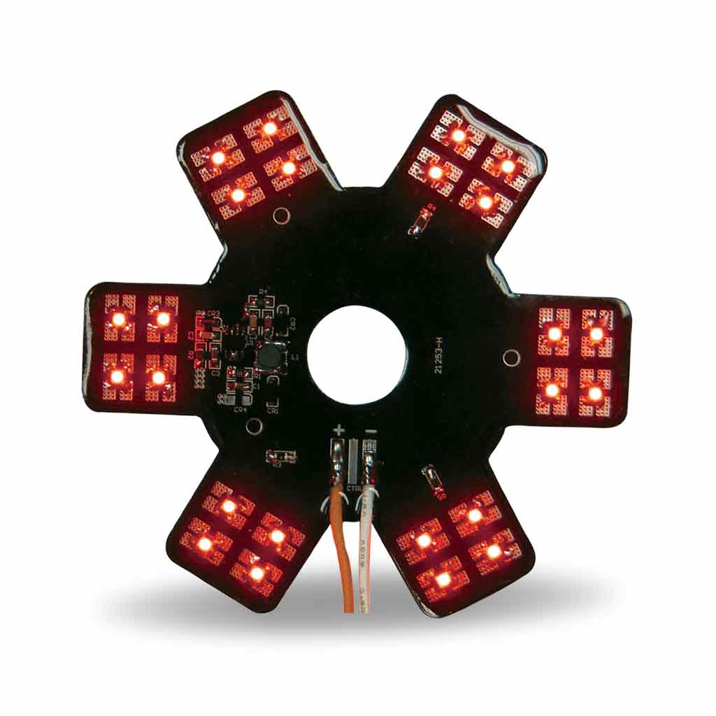 5" Red Auxiliary Star LED Light for 13" & 15" Donaldson/Vortox Air Cleaners - 24 Diodes - Thumbnail 4