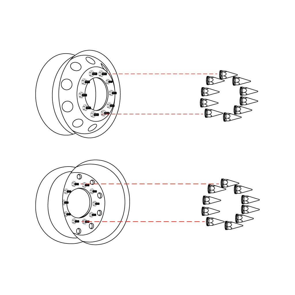 Complete Nut Cover Kit - 33mm Pointed Threaded Nut Covers with Flange | 60 Nut Covers - Thumbnail 7