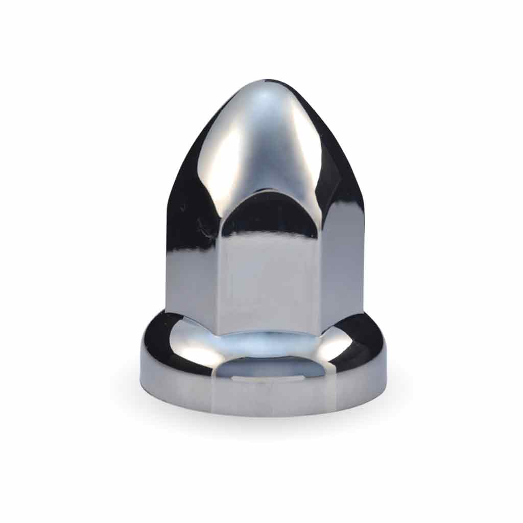 33mm Push On Nut Cover with Flange - Chrome ABS Plastic
