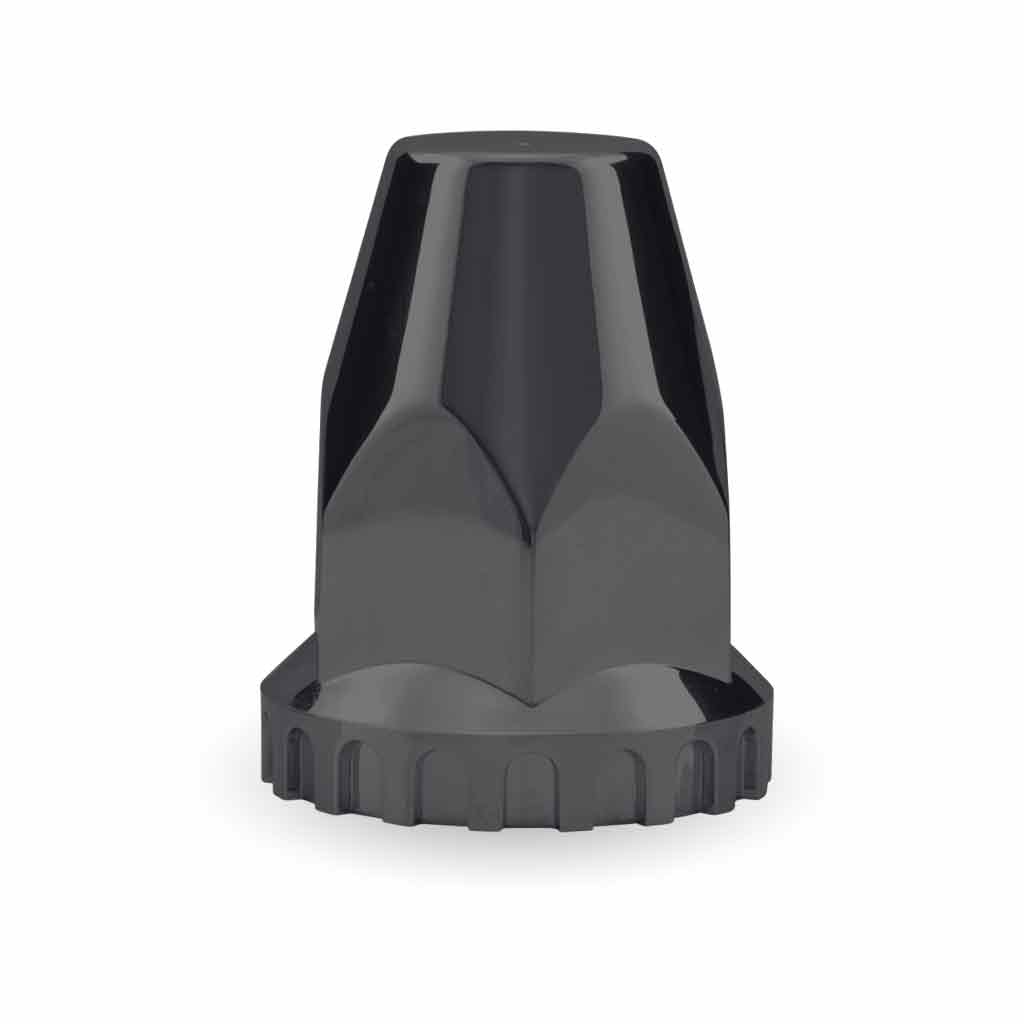 33mm Black Threaded Nut Cover with Flange - Chrome ABS Plastic
