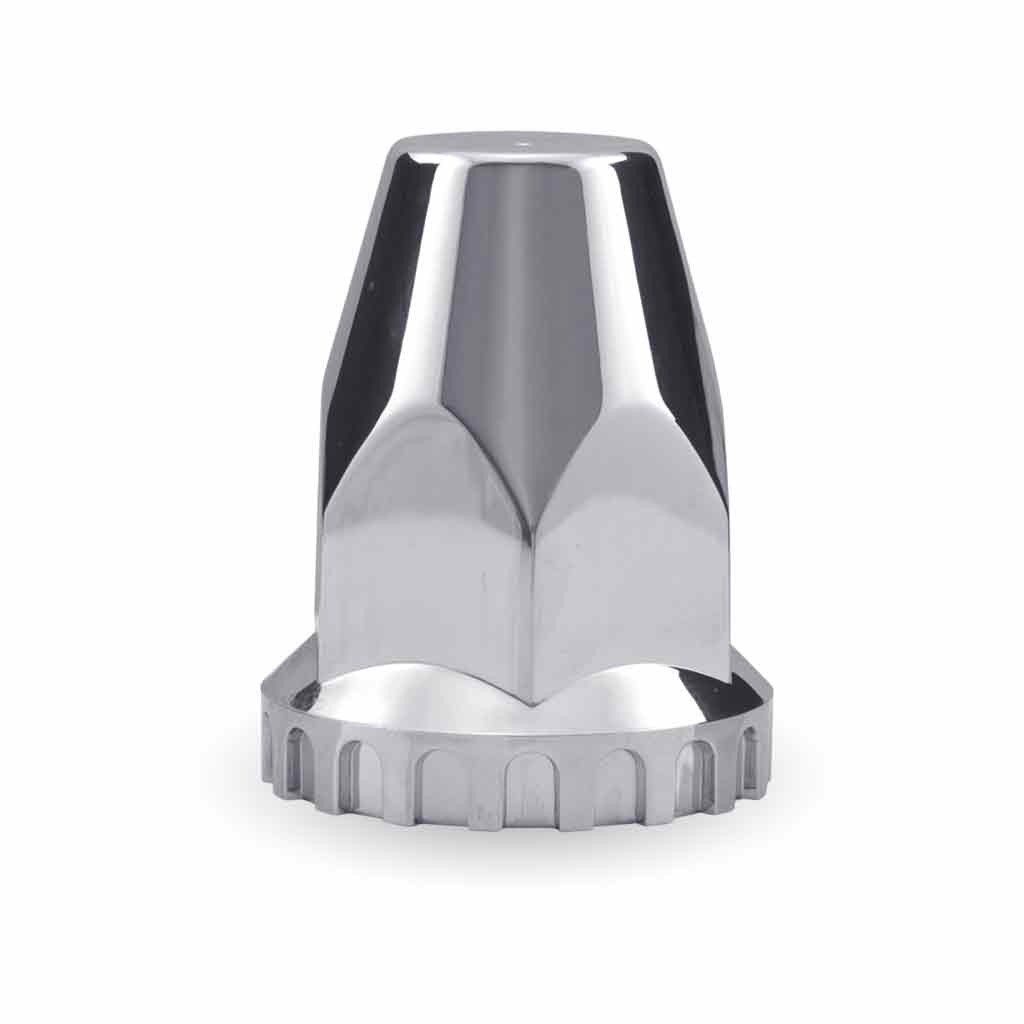 33mm Push On Nut Cover with Flange - Chrome ABS Plastic