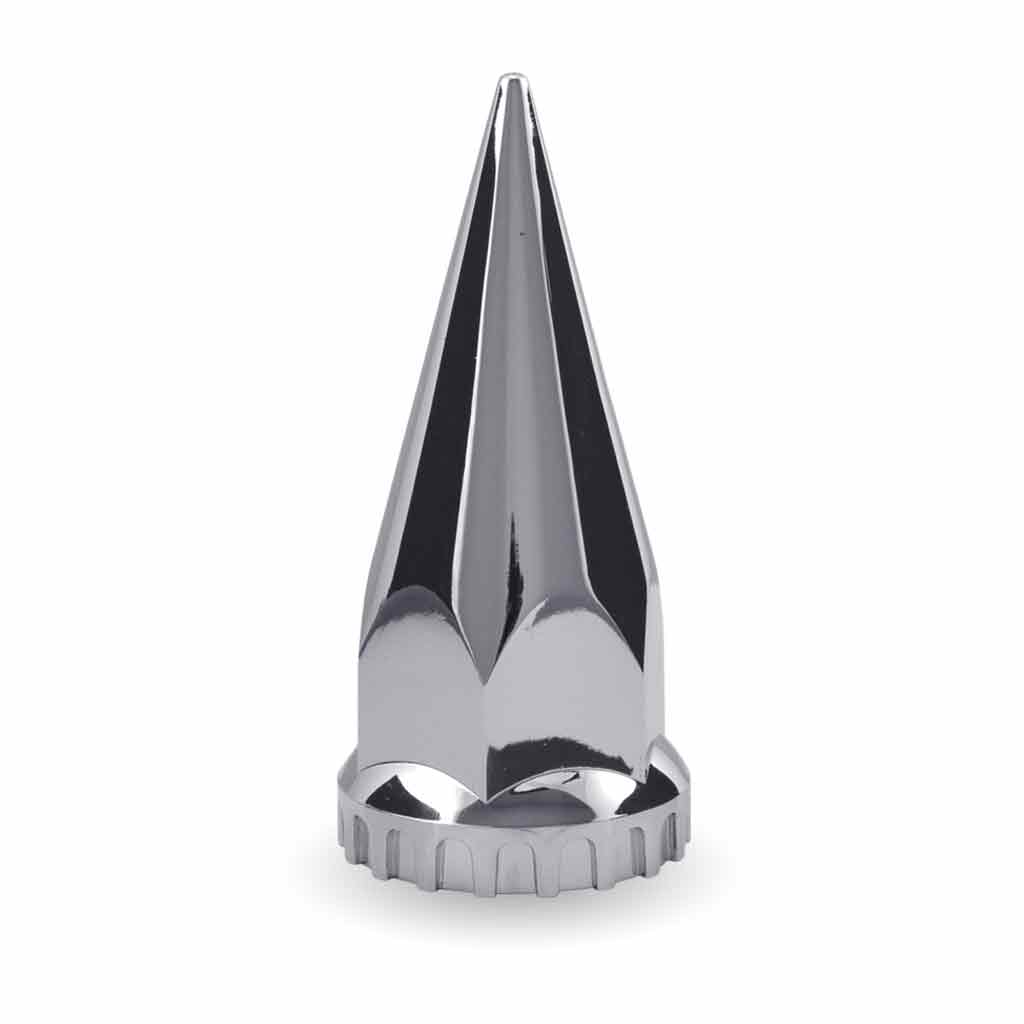 33mm Pointed Threaded Nut Cover with Flange - Chrome ABS Plastic