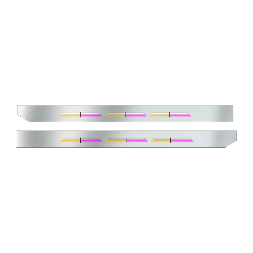 PB. 72" (Old 63") Louvered Sleeper Panel Kit (1987+) - Dual Glow Strips (Amber/Pink) | 6" Face