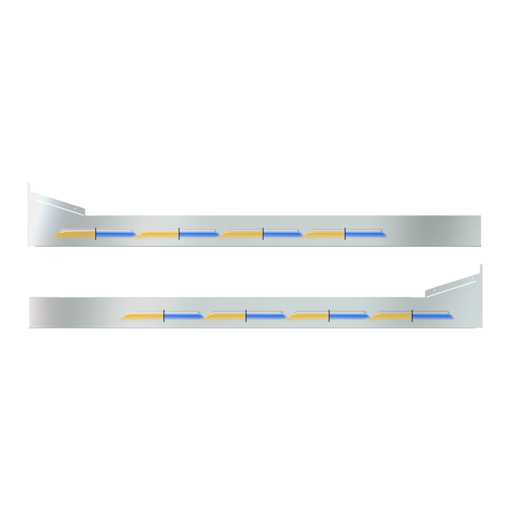 PB. 78" (Old 70") Louvered Sleeper & Extension Panel Kit (1987+) - Dual Glow Strips (Amber/Blue) | 6" Face