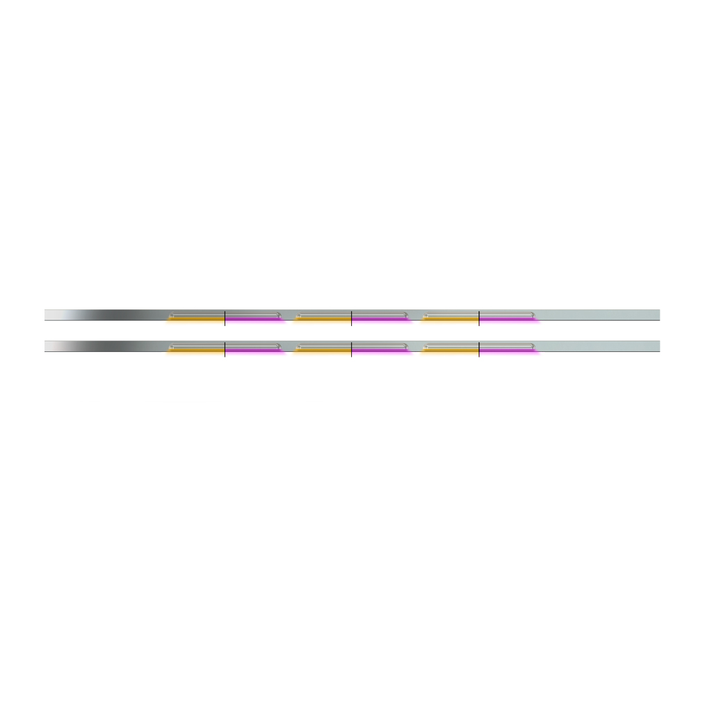 PB. 72" (Old 63") Louvered Sleeper Panel Kit (1987+) - Dual Glow Strips (Amber/Pink) | 1.3125" Face