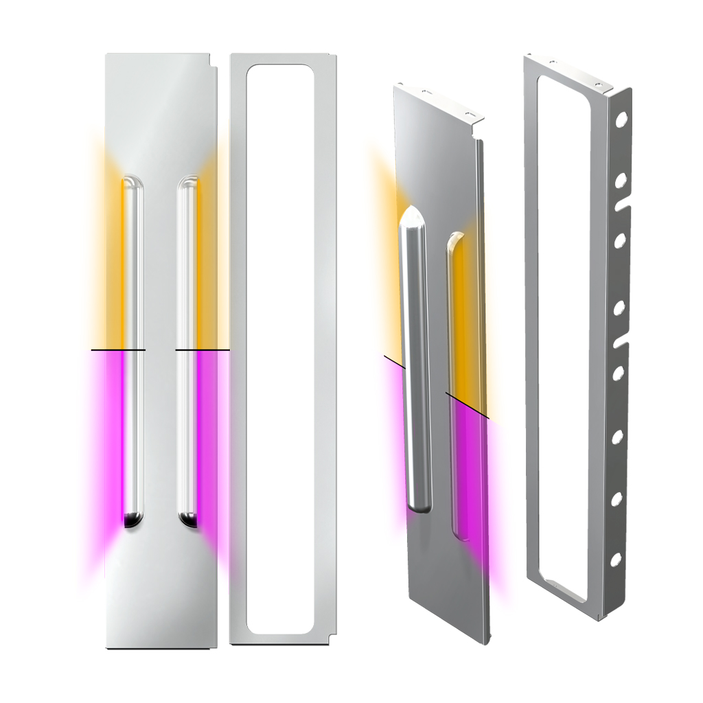 PB. Front 15" Non Painted Standard/Donaldson Air Cleaner Louvered LED Light Bar Kit (1987+) - Dual Glow Strips (Amber/Pink)