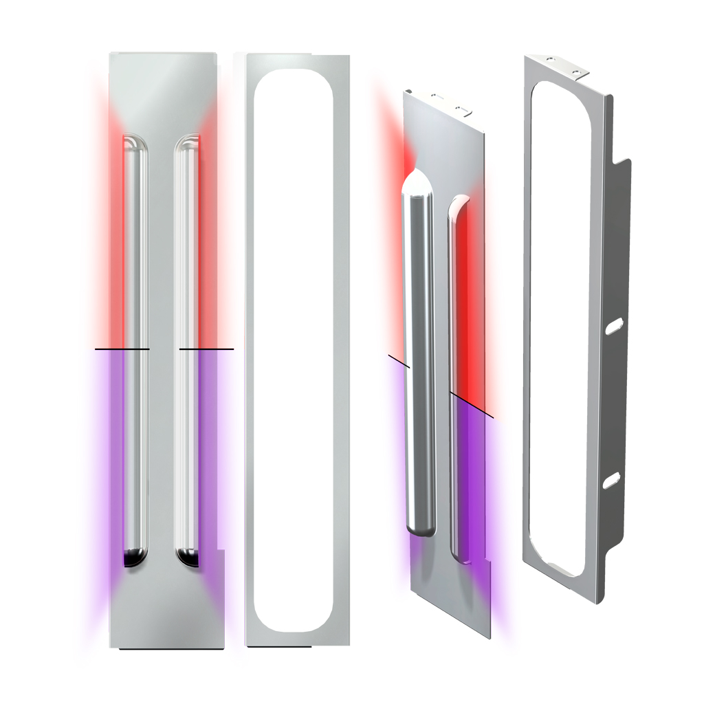 PB. Rear 15" Non Painted Standard/Donaldson Air Cleaner Louvered LED Light Bar Kit (1987+) - Dual Glow Strips (Amber/Purple)