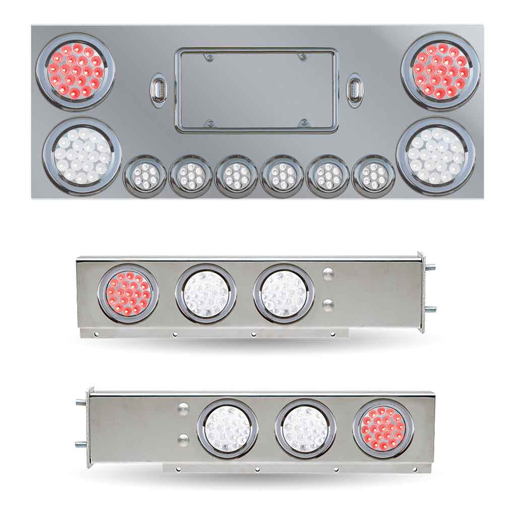 Dual LED Mud Flap Hangers & Center Panel Rear Accessory Kit (3 3/4" Bolt Spacing) - Thumbnail 4