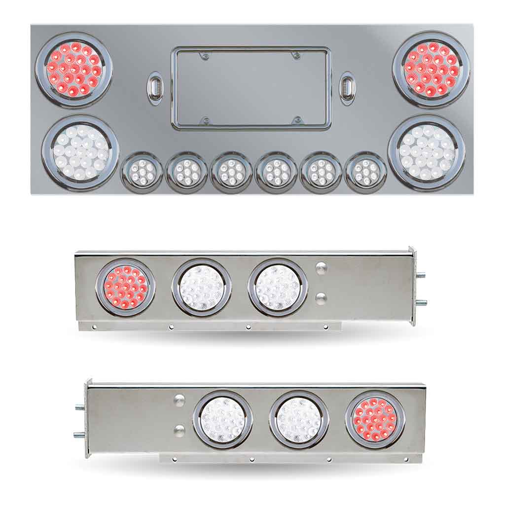 Dual LED Mud Flap Hangers & Center Panel Rear Accessory Kit (2 1/2" Bolt Spacing) - Thumbnail 2