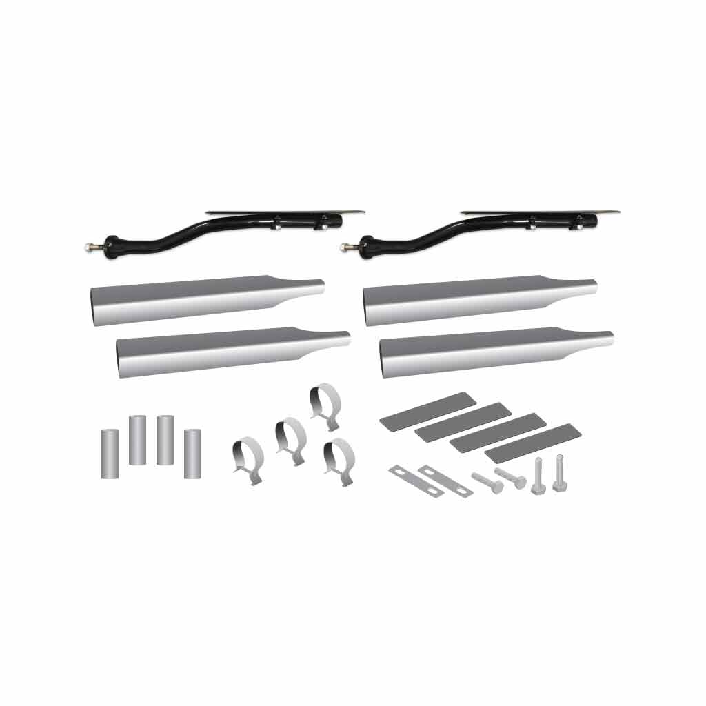 142" Smooth Straight Drop Full Fenders & Heavy Duty Mounting Kit - 14 Gauge (Fenders) - Thumbnail 2
