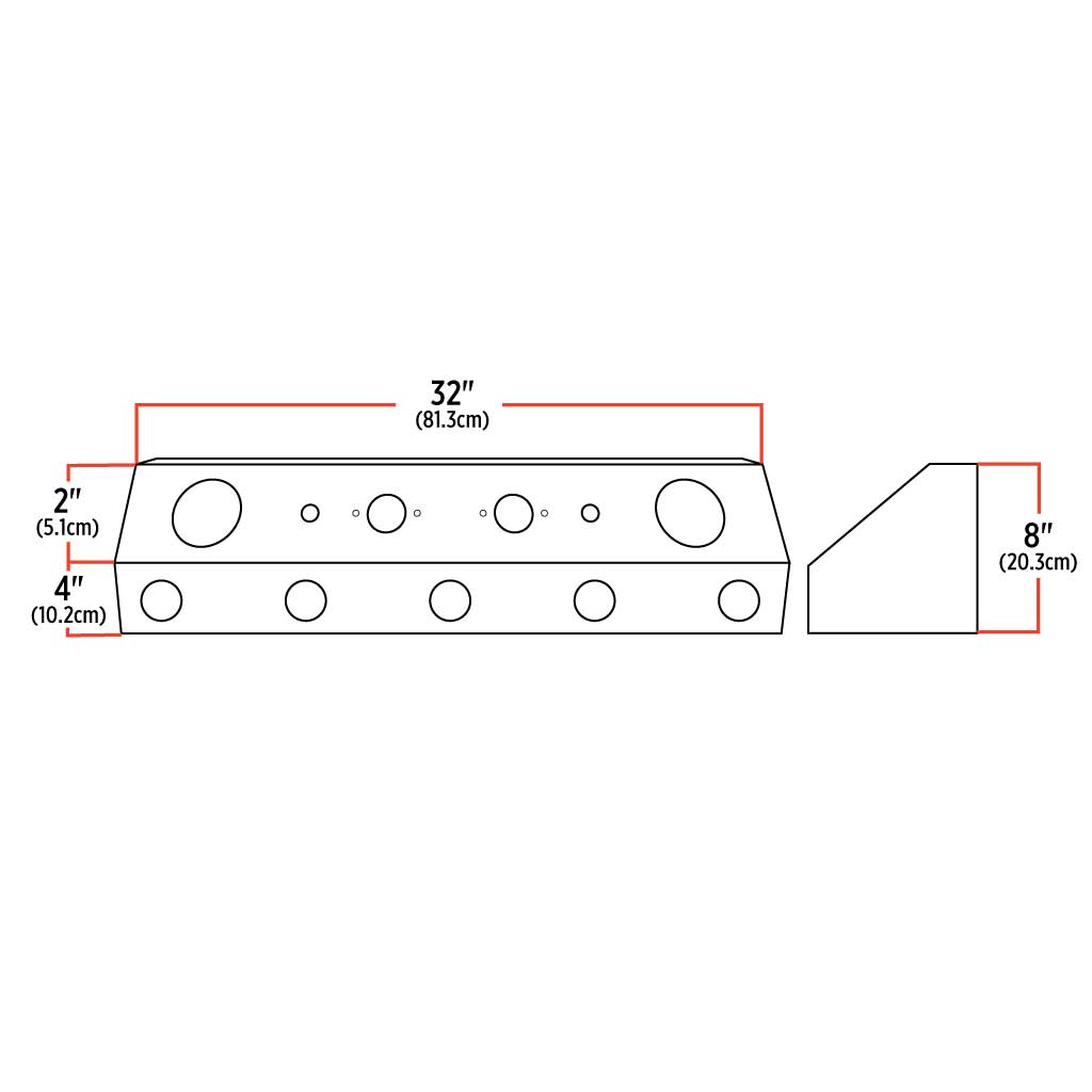 Dual LED Air Line Box - 4" & 2" LEDs (Clear Lens) | Stainless Steel - Thumbnail 3