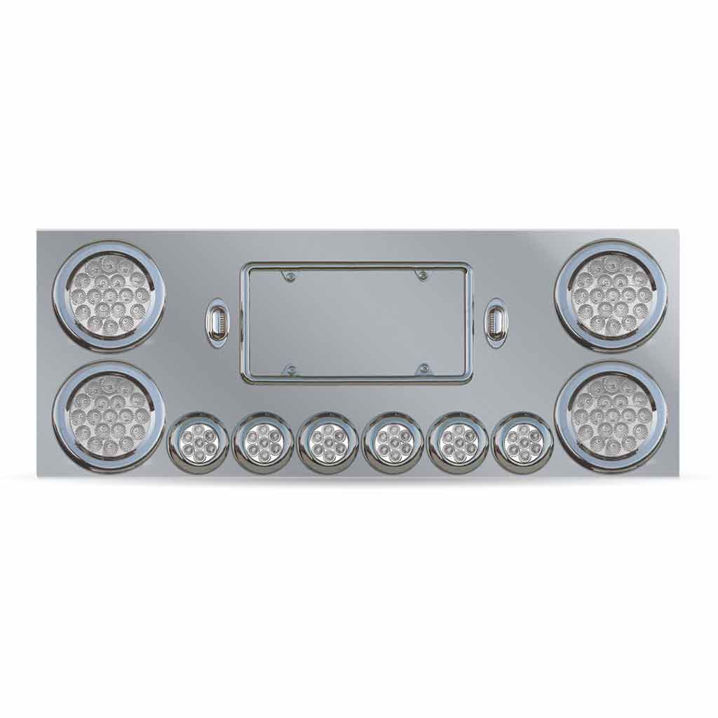 Dual LED Rear Center Panel - 4" & 2" Dual LEDs (Clear Lens) | Stainless Steel - Thumbnail 4