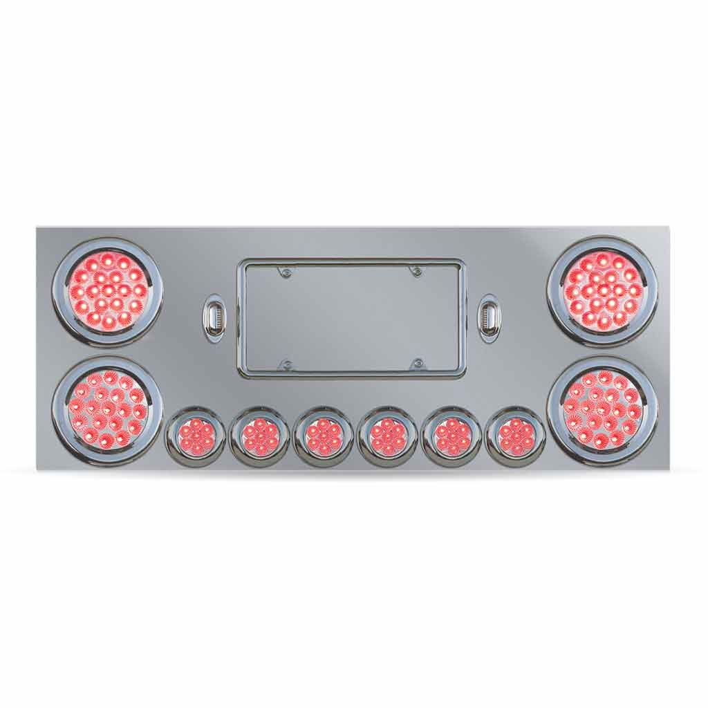 Dual LED Rear Center Panel - 4" & 2" Dual LEDs (Clear Lens) | Stainless Steel - Thumbnail 5
