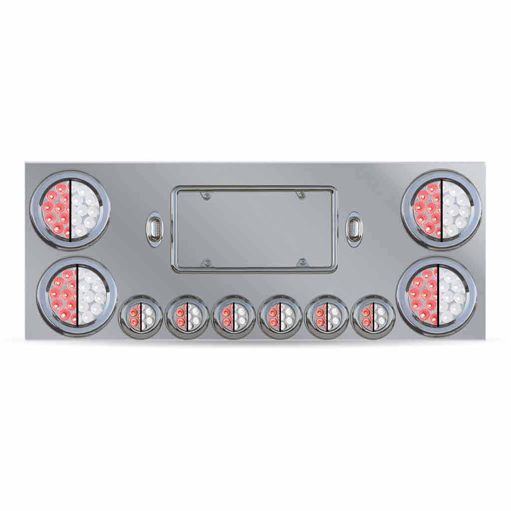 Dual LED Rear Center Panel - 4" & 2" LEDs| Stainless Steel