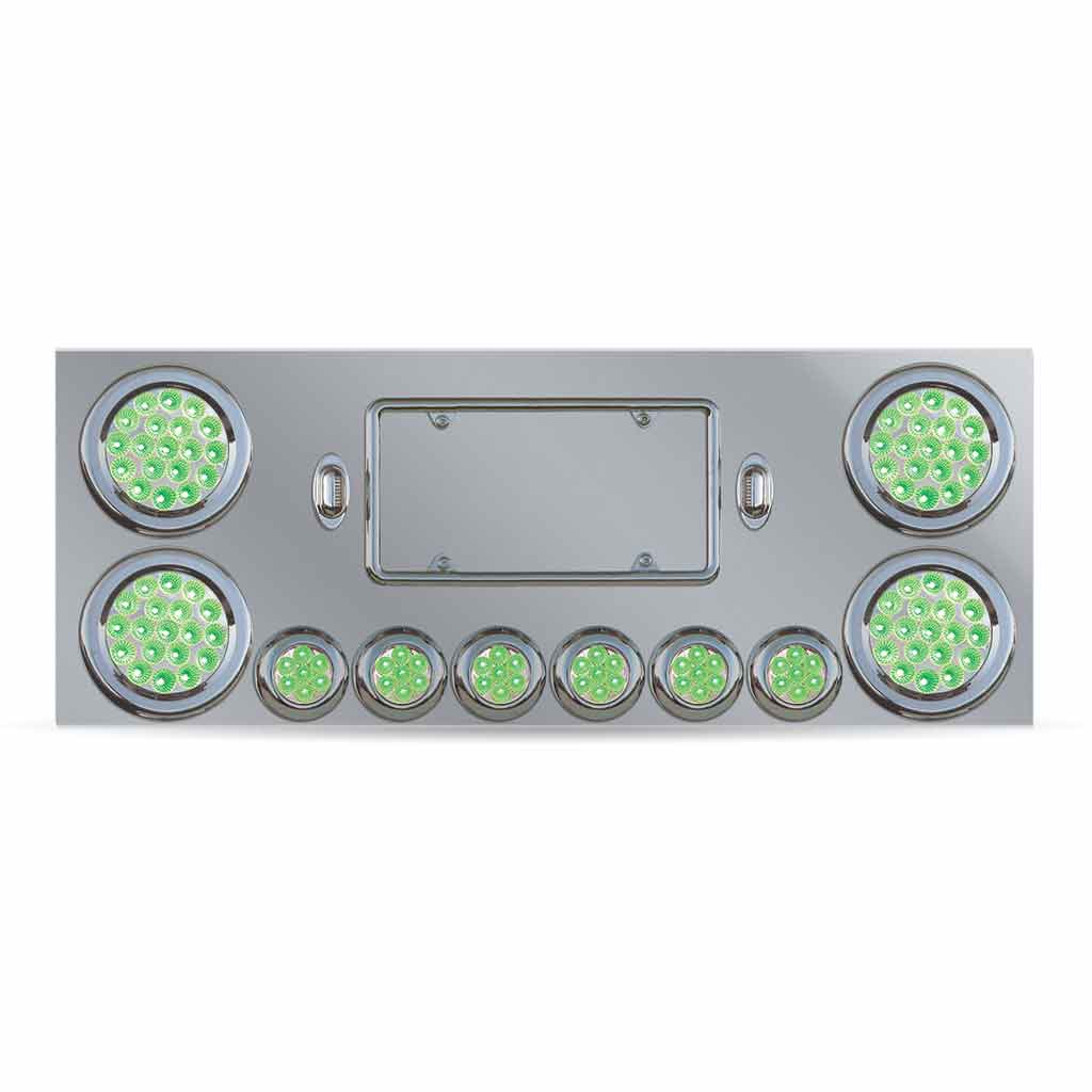 Dual LED Rear Center Panel - 4" & 2" Dual LEDs (Clear Lens) | Stainless Steel - Thumbnail 3