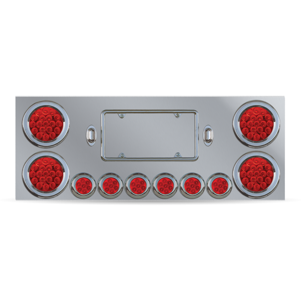 LED Rear Center Panel - 4" & 2" LEDs | Stainless Steel