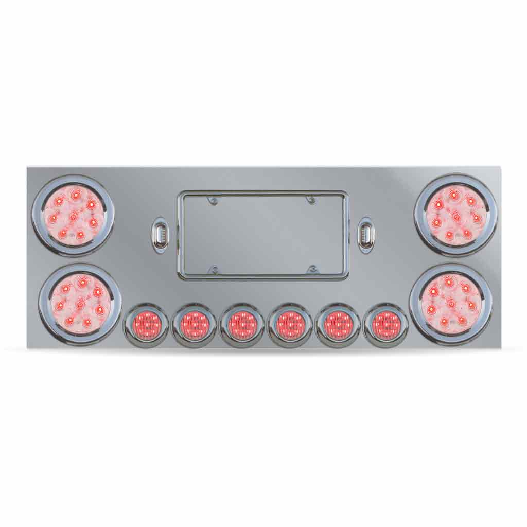 LED Rear Center Panel - 4" & 2" LEDs (Clear Lens) | Stainless Steel - Thumbnail 3