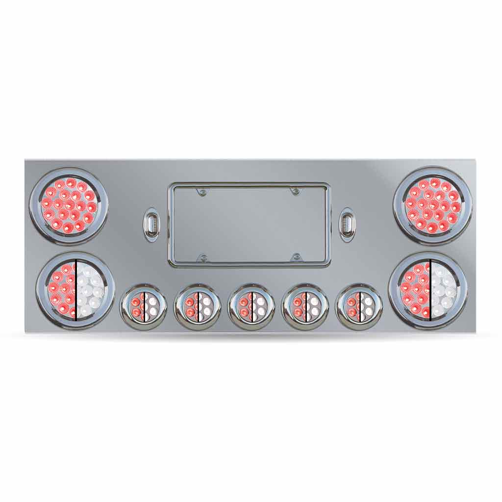 Dual LED Rear Center Panel - 4" & 2.5" Dual LEDs (Clear Lens) | Stainless Steel - Thumbnail 6