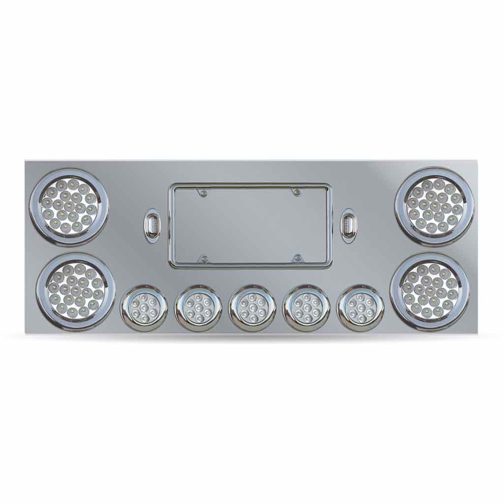 Dual LED Rear Center Panel - 4" & 2.5" Dual LEDs (Clear Lens) | Stainless Steel - Thumbnail 3