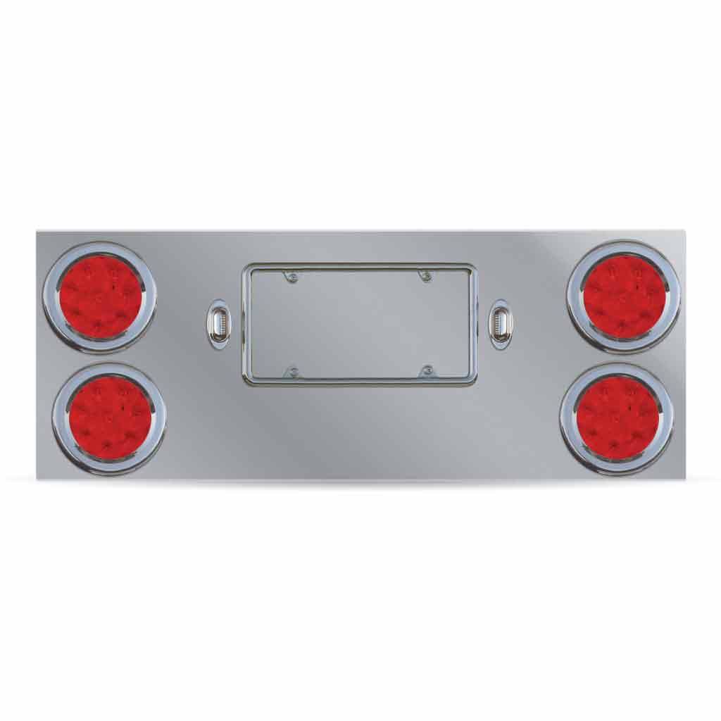 LED Rear Center Panel - 4" LEDs (Red Lens) | Stainless Steel - Thumbnail 2